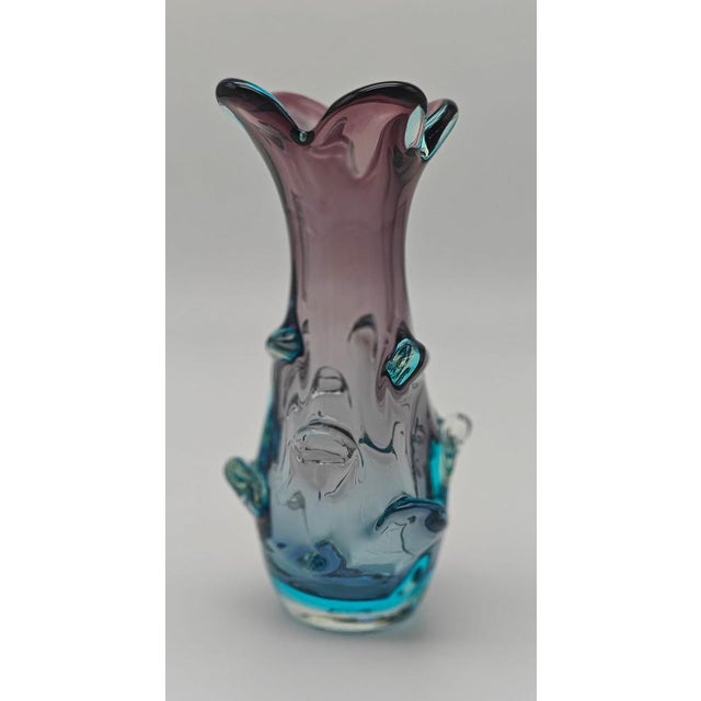 Glass Vintage Vase by Jan Beranek for Skrdlovice, 1950s For Sale - Image 7 of 7