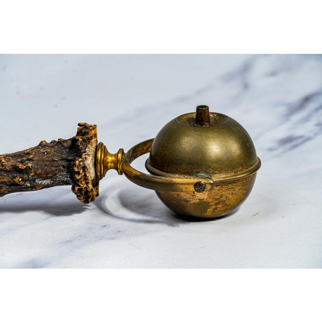 1900 - 1909 Amazing Antique Antler Brass Gimbel Cigar Lighter Tobacciana Rustic Home Decor Display Prop For Sale - Image 5 of 11