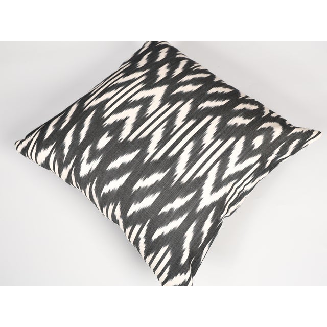 Black and White Ikat Pillow Cover For Sale - Image 4 of 6