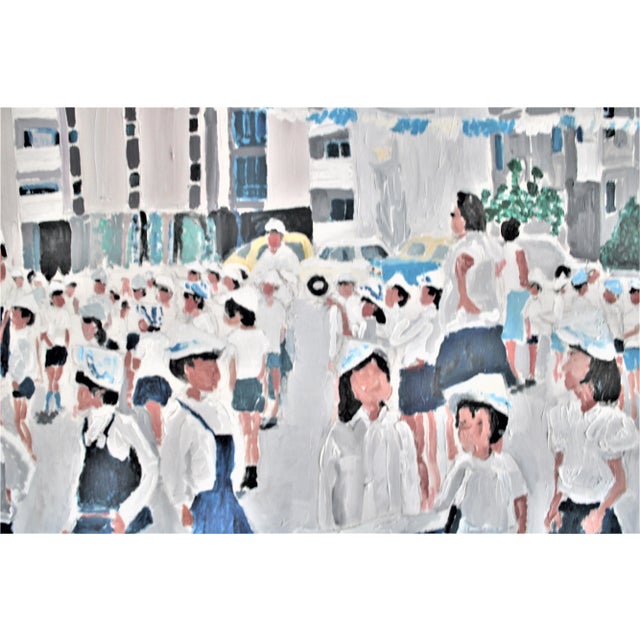 "That's Me in the Middle" Children and Israel's Independence Day, Acrylic on Canvas For Sale - Image 4 of 5