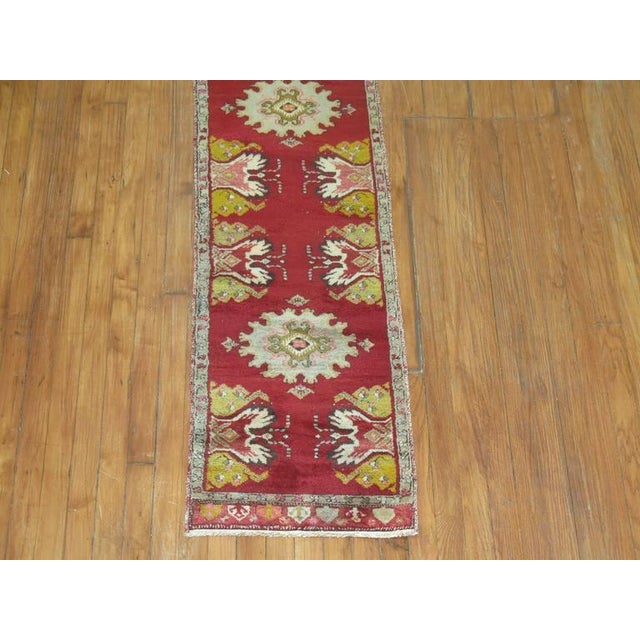 Folk Art Vintage Zabihi Collection Narrow Turkish Runner For Sale - Image 3 of 6