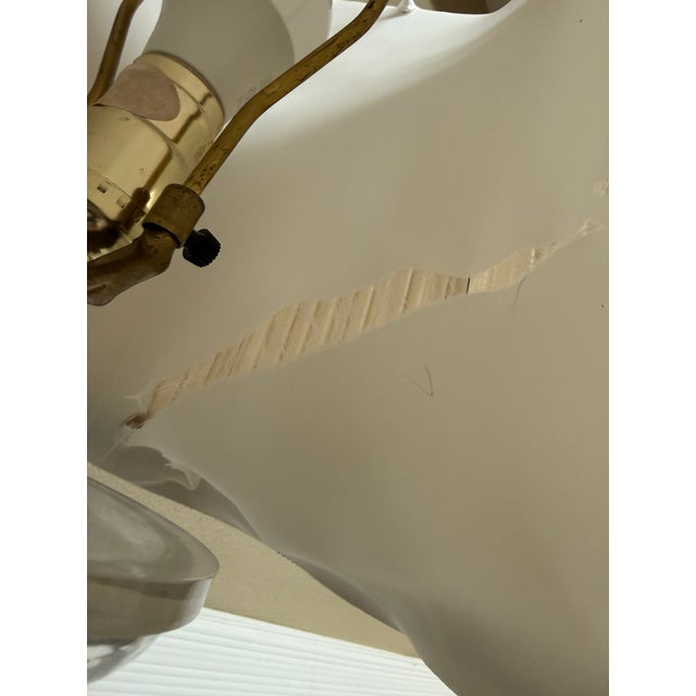 Cream Late 20th Century Cut Glass + Silver Art Deco Table Lamps, Pair For Sale - Image 8 of 12