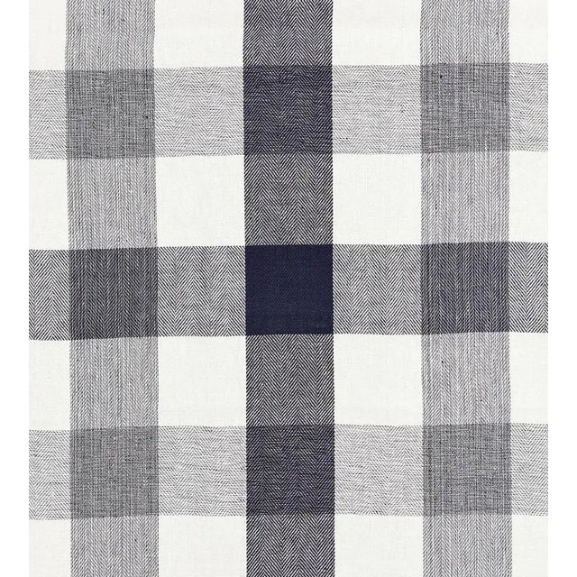 Sample - The House of Scalamandré Westport Linen Plaid Fabric, Navy For Sale