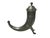 This vintage-style decorative lidded cornucopia, or drinking horn, is crafted from a patinated metal—likely pewter or a...