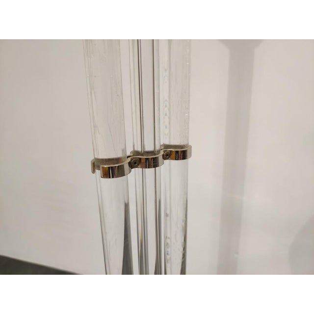 Vintage Brass and Acrylic Glass Floor Lamp, 1970s For Sale - Image 11 of 12