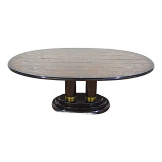 Henredon Scene Three 3 Burl & Lacquer Dining Table For Sale