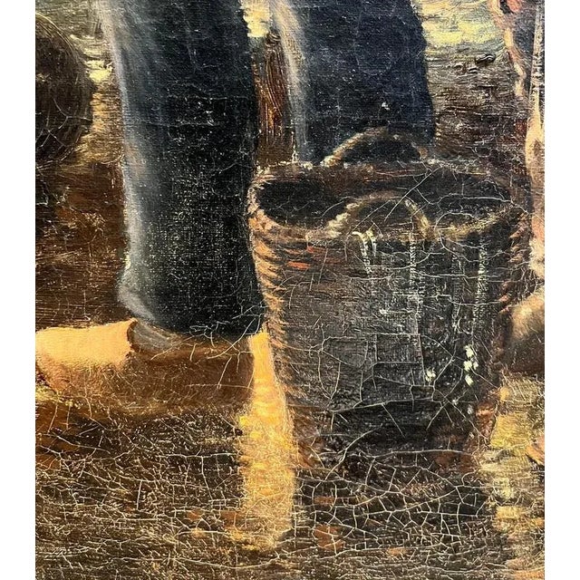 Konstantin Stoitzner, Fishermen, Oil on Canvas, Framed For Sale - Image 9 of 18