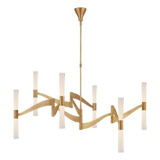 Visual Comfort Brenta Grande Chandelier in Hand Rubbed Antique Brass For Sale