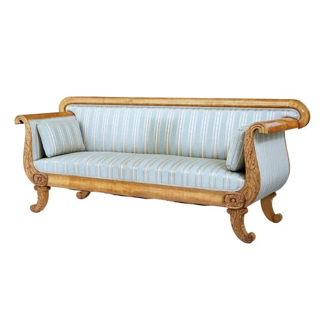 19th Century Swedish Carved Birch Sofa For Sale - Image 11 of 11