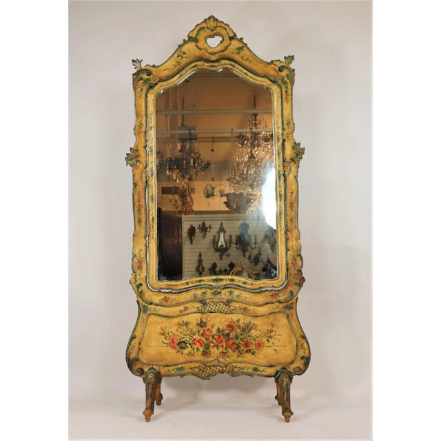 19th Century Venetian Painted Cheval Mirror For Sale - Image 13 of 13