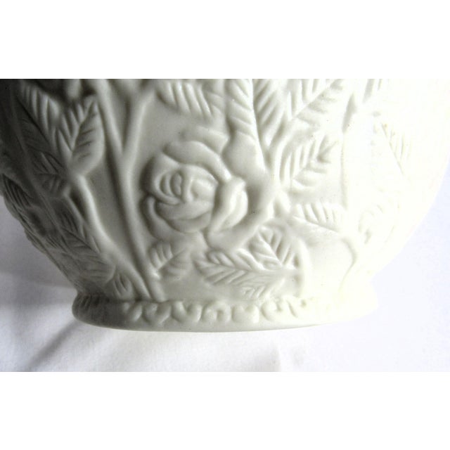 Vintage Porcelain Rose Covered Vase or Candle Holder For Sale - Image 9 of 12
