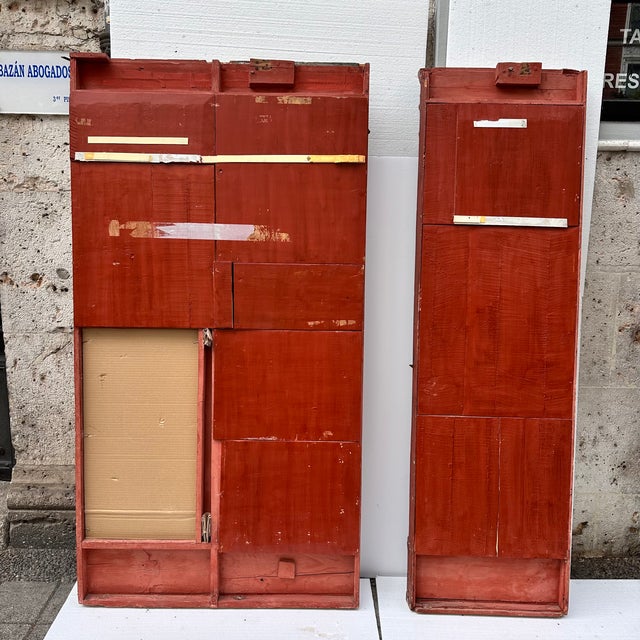 19th Century Trompe L'oeil Panels in Wood, Mirror and Leather, England, Set of 2 For Sale - Image 3 of 18