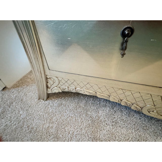 Dresser Title Silver Glam / TV Stand – 49.5” Description Beautiful silver glam-style dresser with carved details, metallic...