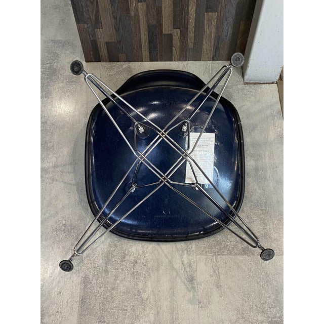 Vintage Blue Vinyl and Fiberglass Chair by Charles and Ray Eames for Herman Miller, 1950s For Sale - Image 15 of 18