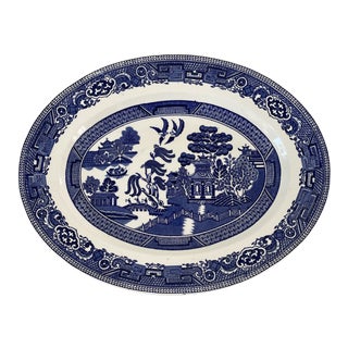 Vintage Old Blue Willow England Serving Platter For Sale