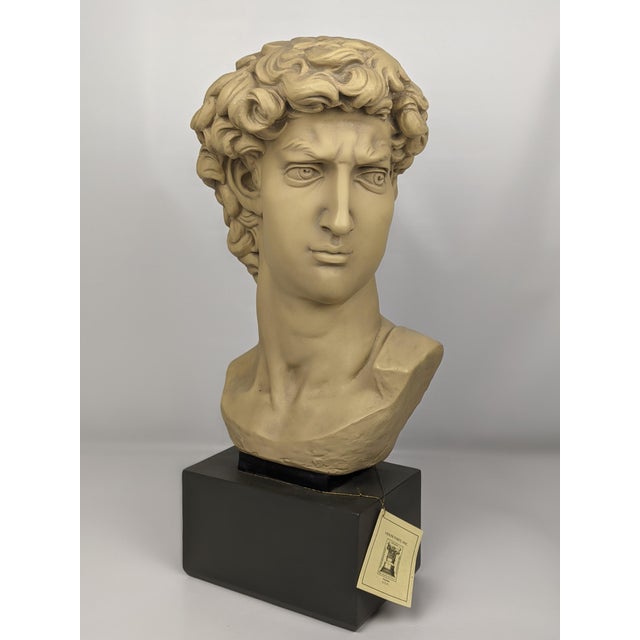Late 20th Century Large Michelangelo David Bust Sculpture by House Parts Inc. Atlanta With Original Tag For Sale In New York - Image 6 of 10
