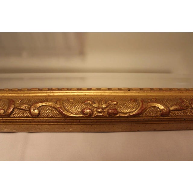 Gilt Wood Frame Wall Mirror With Beveled Edge in the Style of George III For Sale - Image 6 of 10