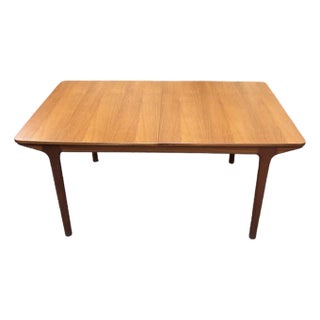 Teak Dining Table by McIntosh Two Butterfly Leaves Mid Century Modern For Sale