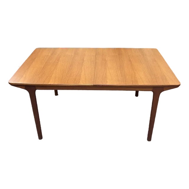 Teak Dining Table by McIntosh Two Butterfly Leaves Mid Century Modern For Sale