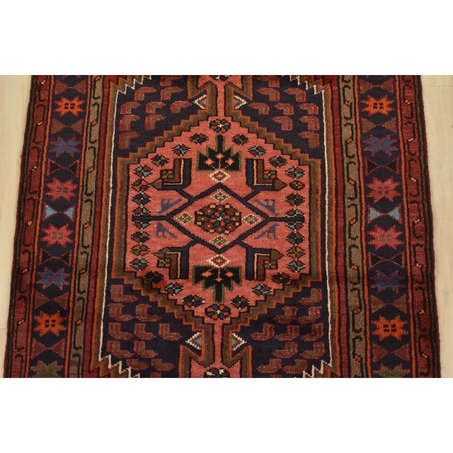 2000 - 2009 Hamedan Rug 3’3” X 5’3” Red Wool Vintage Tribal Hand-Knotted Carpet For Sale - Image 5 of 12