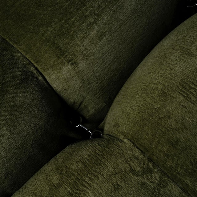 Camaleonda Sofa bin Green Linen Velvet y Mario Bellini for B&B Italia, 1972, Set of 2 For Sale - Image 16 of 18