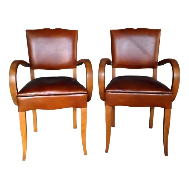 Set of Bridge Armchairs Mustache Back, 1950s For Sale