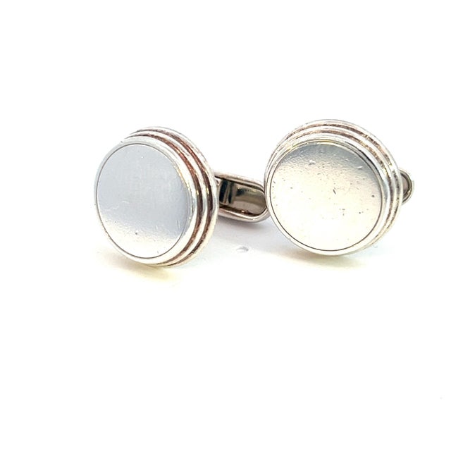 1990s 1990s Pair of Bulgari Bvlgari Estate Mens Cufflinks Sterling Silver For Sale - Image 5 of 7