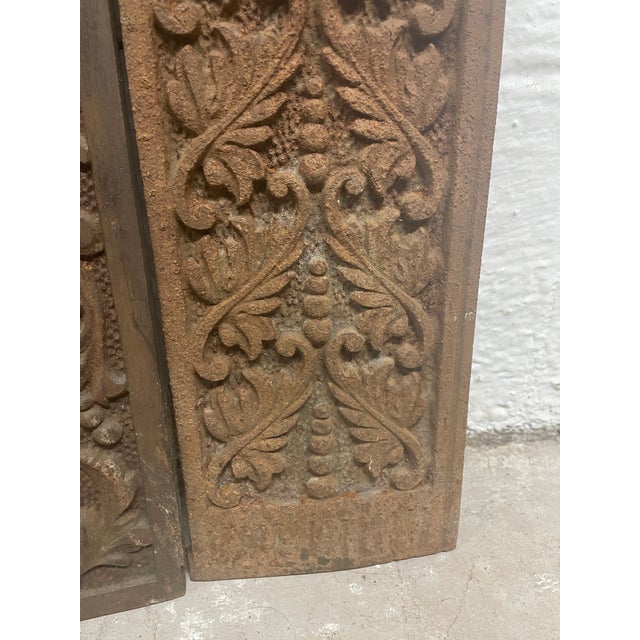 Art Nouveau Stunning Late 18th Century 30.5" X 30" Decorative Cast Iron Fireplace Surround and Insert For Sale - Image 3 of 16