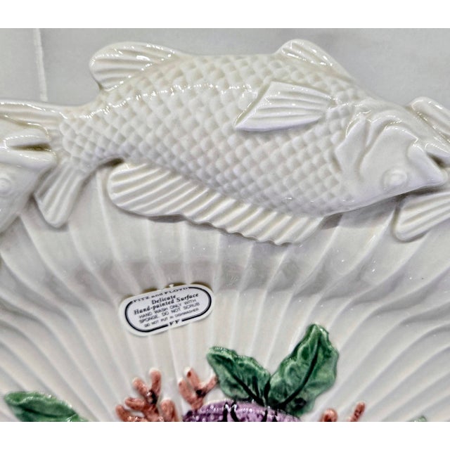 White 1996 Fitz and Floyd Oceana Fish Serving Platter For Sale - Image 8 of 12