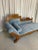 Victorian Antique Fainting Couch in Newly Upholstered Sky Blue Velvet For Sale - Image 3 of 12