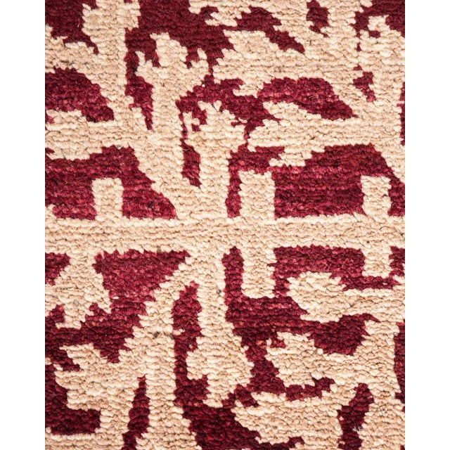 Contemporary Vintage Traditional Hand Knotted Wool Area Rug, Burgundy - 6'3" X 9'2" For Sale - Image 3 of 9