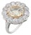 Mid 20th Century Chaumet Paris Gia 3.81 Carat Diamond Platinum Cluster Ring, Size 5 For Sale