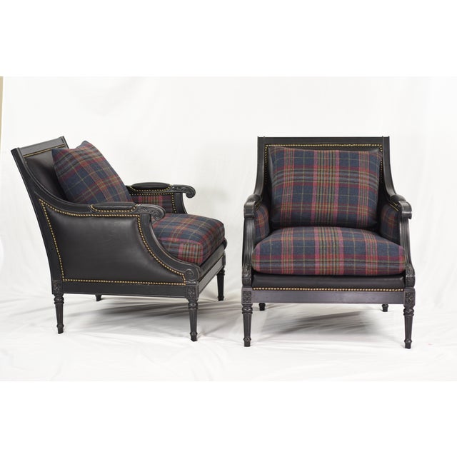 Ralph Lauren Plaid Armchairs & Ottoman For Sale - Image 12 of 16