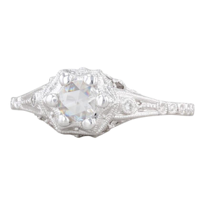 New Beverley K Diamond Engagement Ring 14k White Gold Size 6.75 Round Solitaire