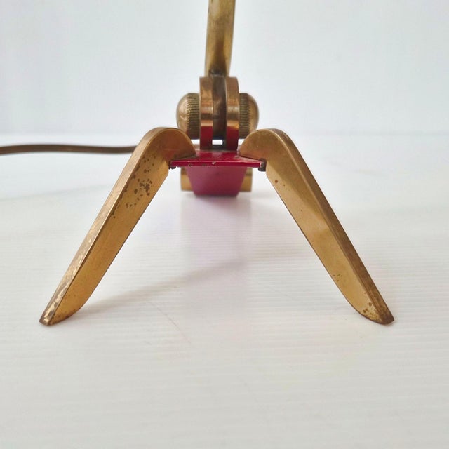 Metal Vintage Adjustable Table Lamp in Brass and Steel, 1950s For Sale - Image 7 of 15