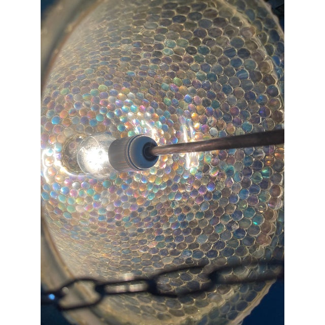 Vintage Iridescent Glass Mosaic Pendant Light with Bronze Fittings, 1960s For Sale - Image 13 of 16