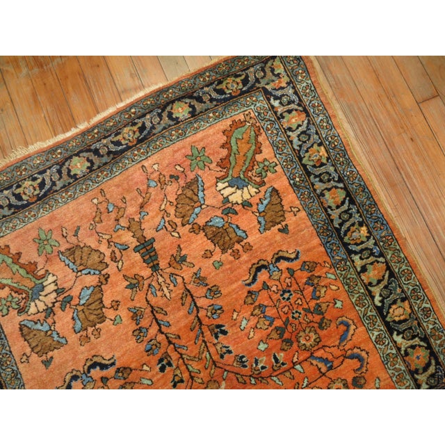 Early 20th Century Elegant Terracotta Antique Mohajeran Persian Sarouk Rug For Sale - Image 5 of 6
