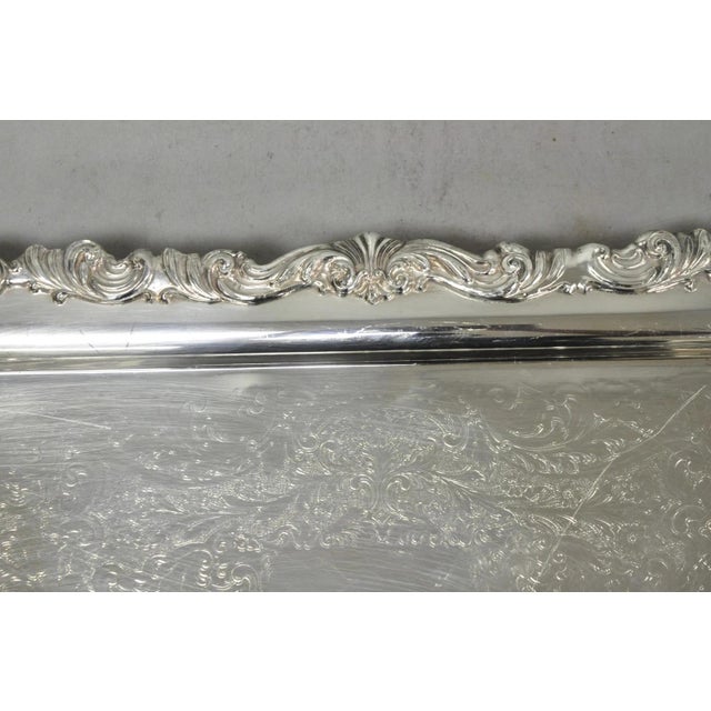 Vintage Fb Rogers 1338 Victorian Silver Plated Narrow Serving Platter Bar Tray For Sale - Image 17 of 18