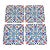 Turkish Iznik Red & Blue Floral Pattern Ceramic Tile For Sale