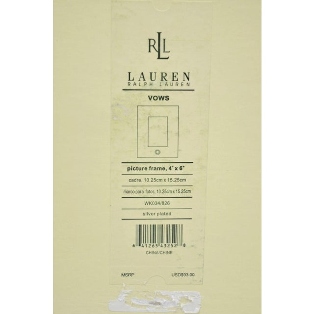 Late 20th Century Lauren Ralph Lauren "Vows" Silver Plated 4x6 Wedding Photo Picture Frame For Sale - Image 14 of 18