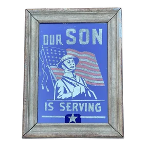 Antique Son in Service Plaque in Antique Wood Frame
