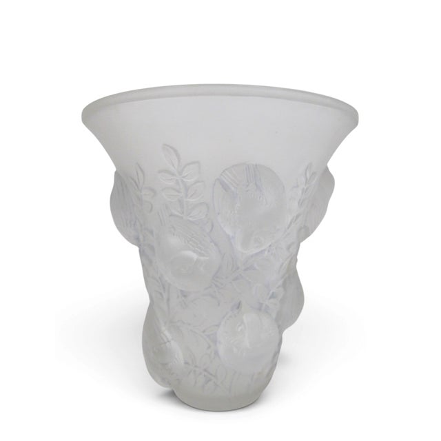 Rene Lalique France St Francois Frosted Crystal Bird Vase For Sale - Image 10 of 18