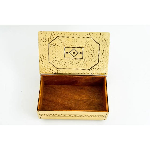 Brown Art Deco Box in Brass, 1920s For Sale - Image 8 of 11