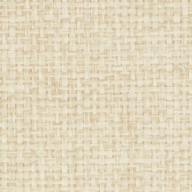 Contemporary Sample - Schumacher Kiko Paperweave Wallpaper in Natural For Sale - Image 3 of 3