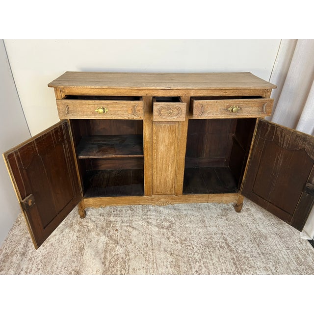 Antique French Provincial Bleached Oak Buffet For Sale - Image 13 of 13