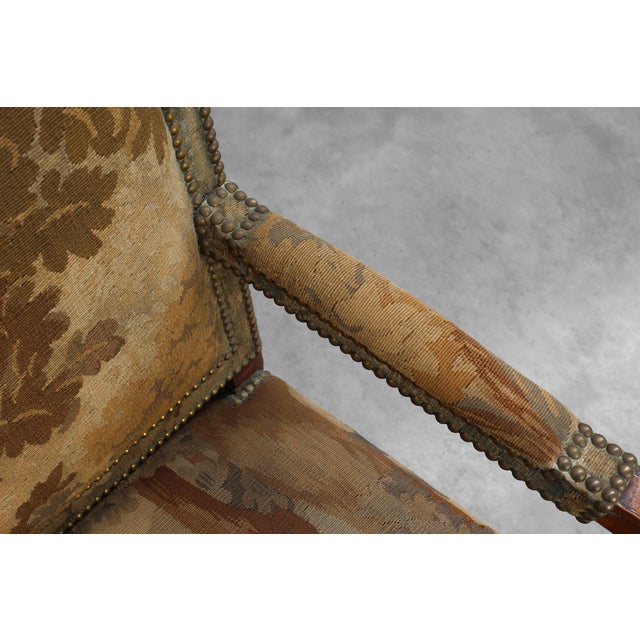 Carved Walnut Armchair with Cabriole Legs and Tapestry Upholstery, France, 1880 For Sale - Image 13 of 18