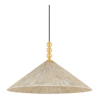 Mitzi Song 30 in. 1 Light Pendant in Aged Brass Finish For Sale