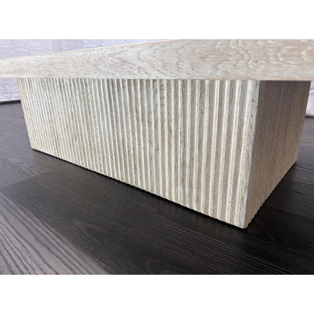 Rh Reclaimed Oak Reeded Plinth Rectangular Coffee Table – 64" For Sale - Image 9 of 18