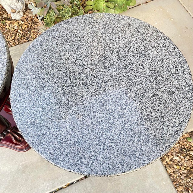 Vintage Marble Mahogany Victorian Wood Tables - a Pair For Sale - Image 4 of 5