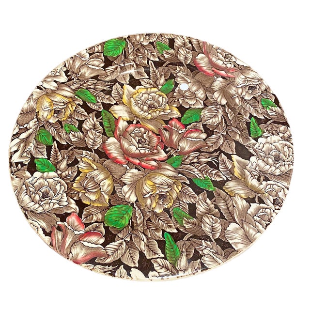 Myott Sons and Company Large Floral Serving Platter For Sale - Image 10 of 10